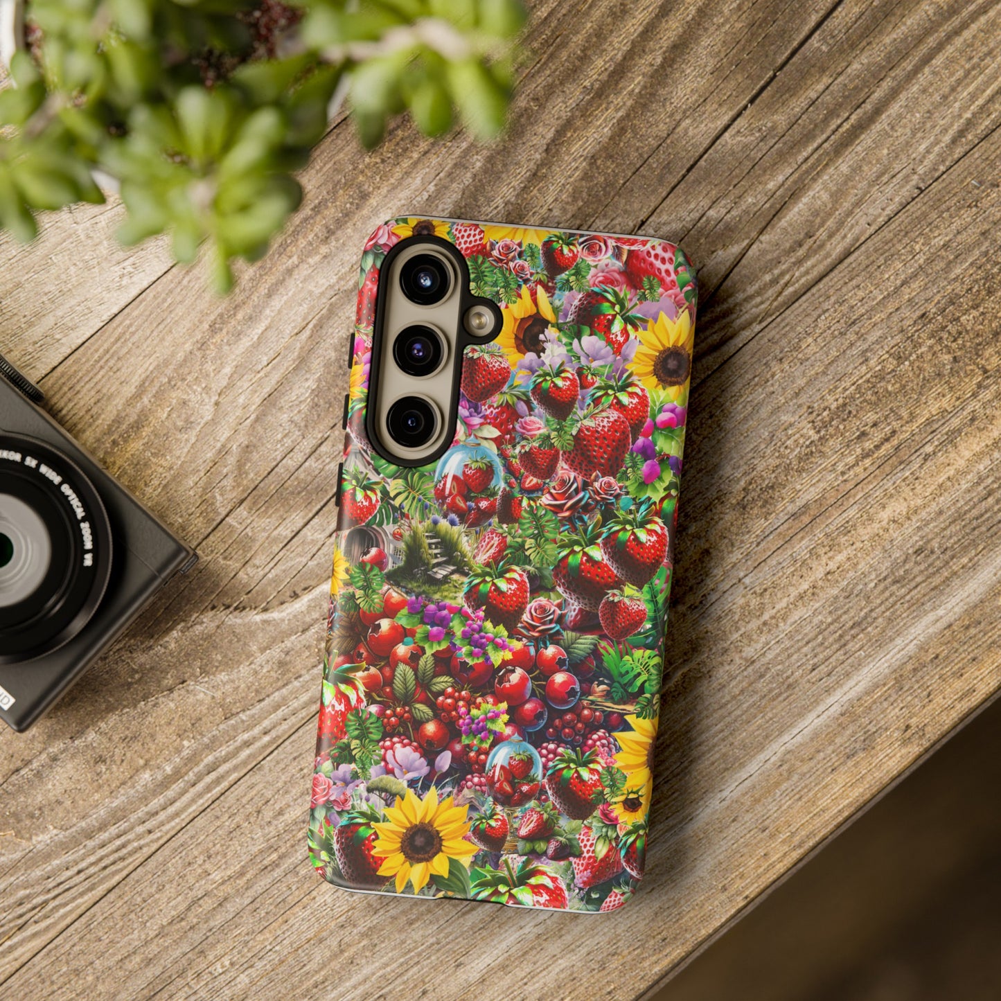 strawberry tough cases for iphone, samsung & google pixel