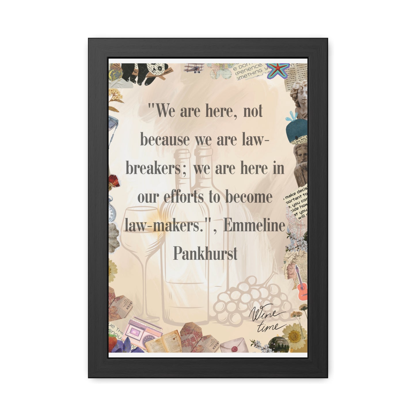 empowerment framed poster - emmeline pankhurst quote art for inspirational decor