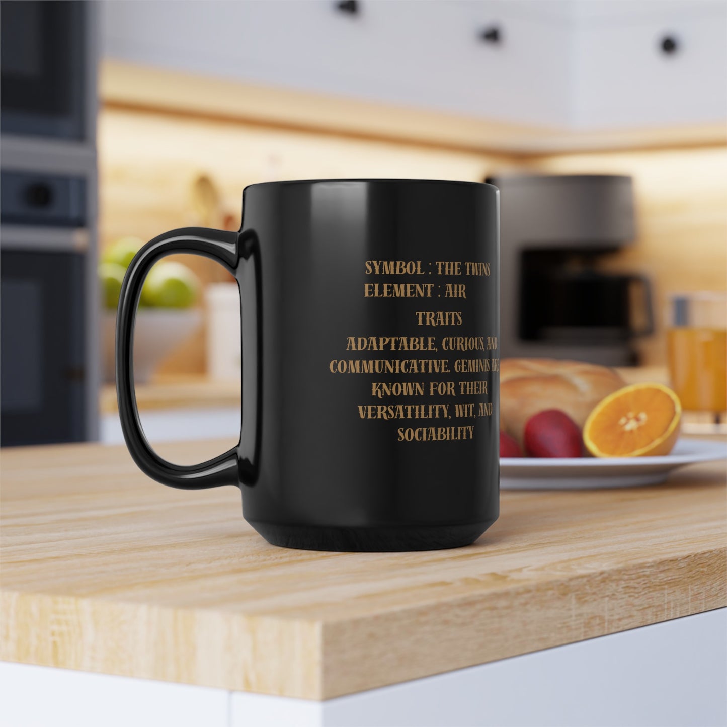 gemini black mug