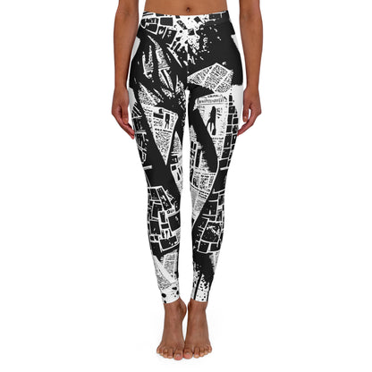 Black N White Women's Casual Spandex Leggings (AOP)