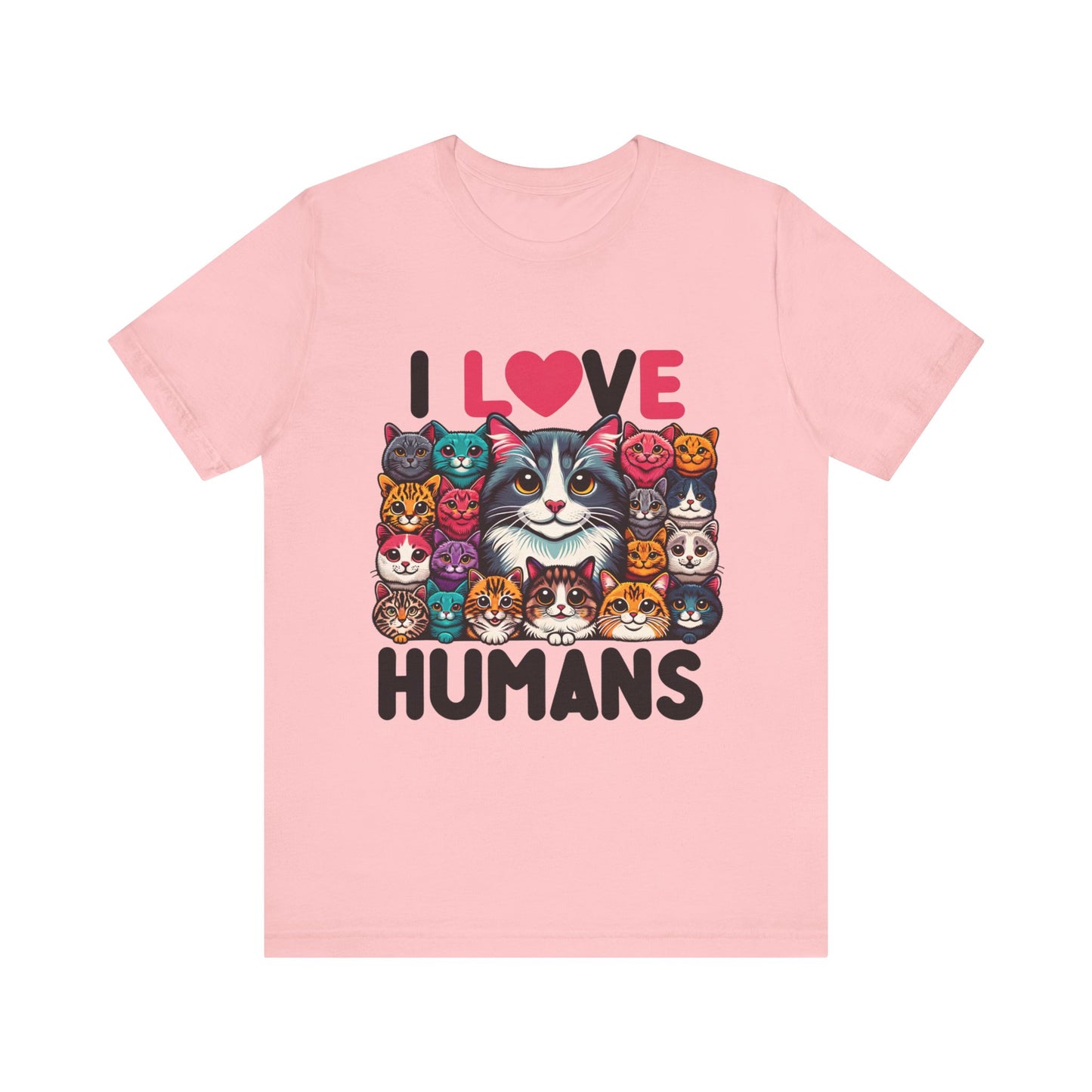 kitty loves humans unisex jersey short sleeve tee