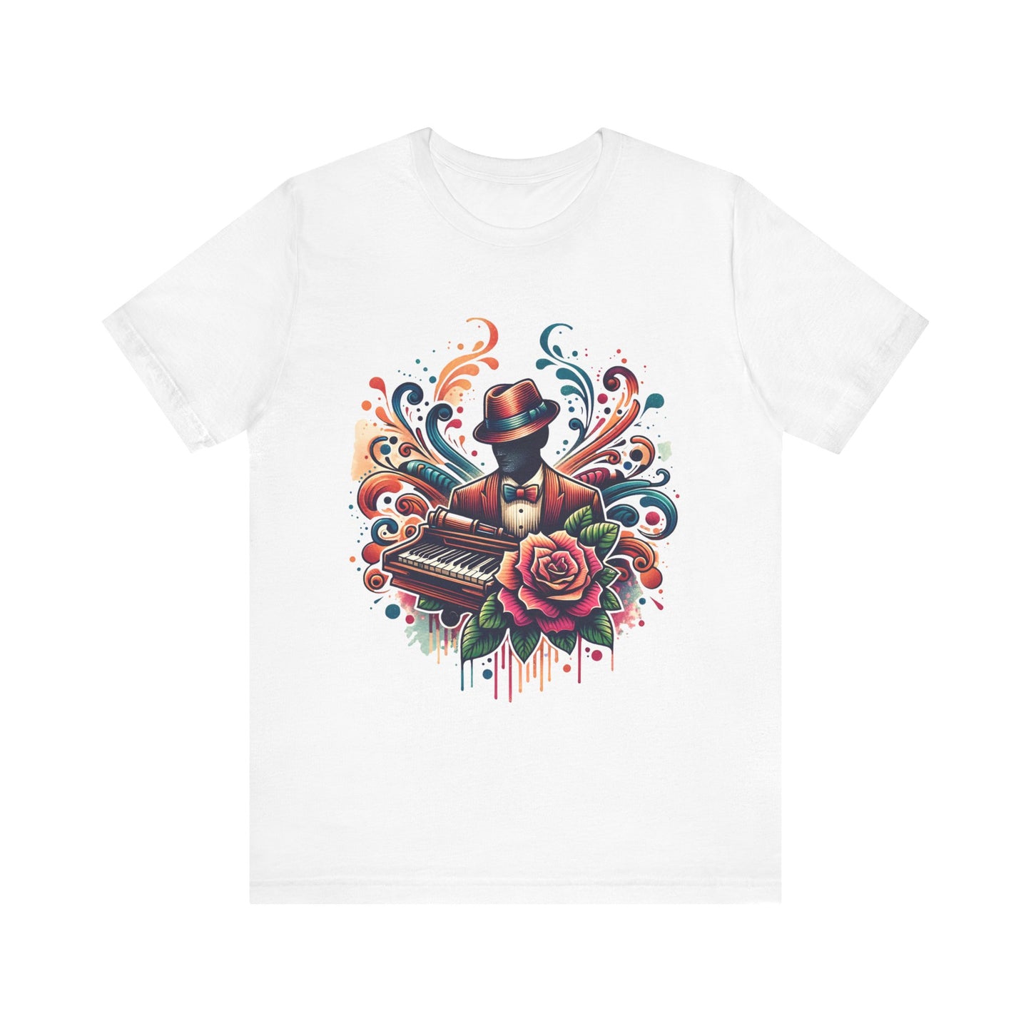 floral pianist jersey short sleeve unisex tee