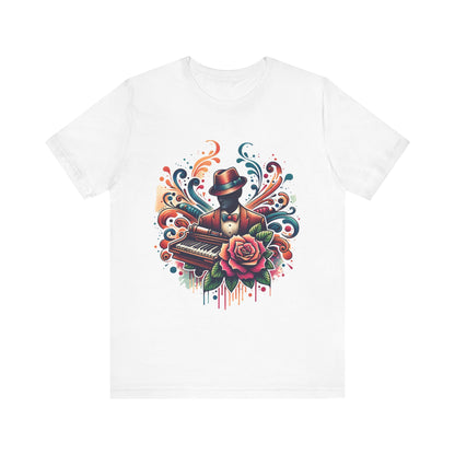 Floral Pianist Jersey Short Sleeve Unisex Tee