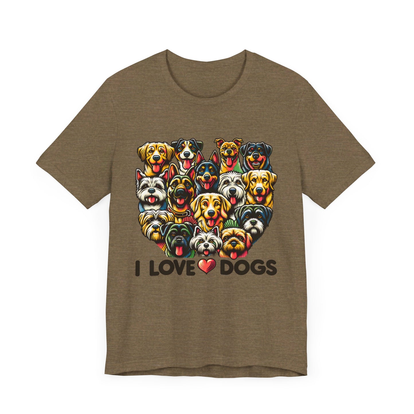 i love dogs unisex jersey short sleeve tee