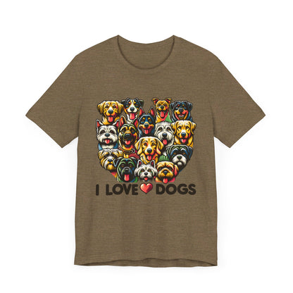 I Love Dogs Unisex Jersey Short Sleeve Tee