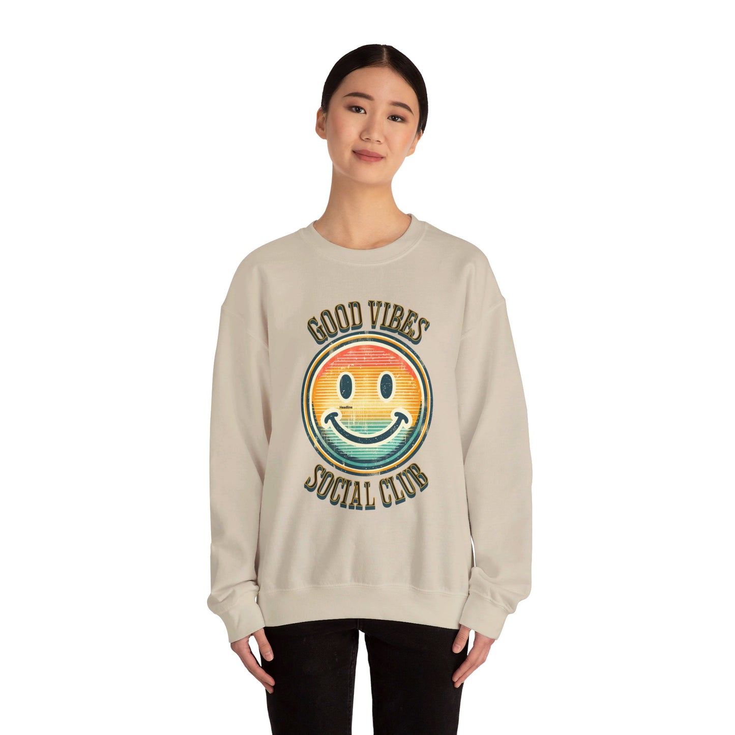 good vibes social club unisex heavy blend™ crewneck sweatshirt