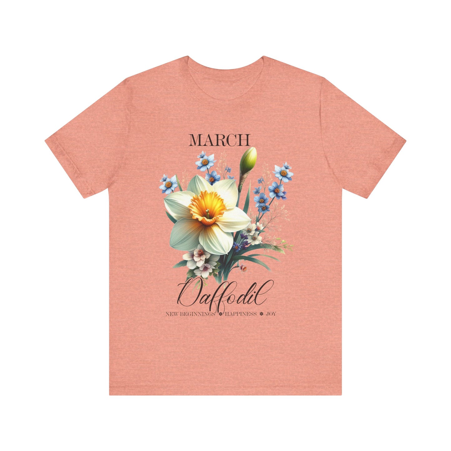 march daffodil flowers t-shirt