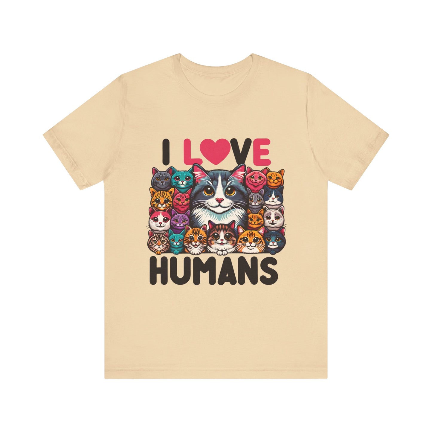 kitty loves humans unisex jersey short sleeve tee