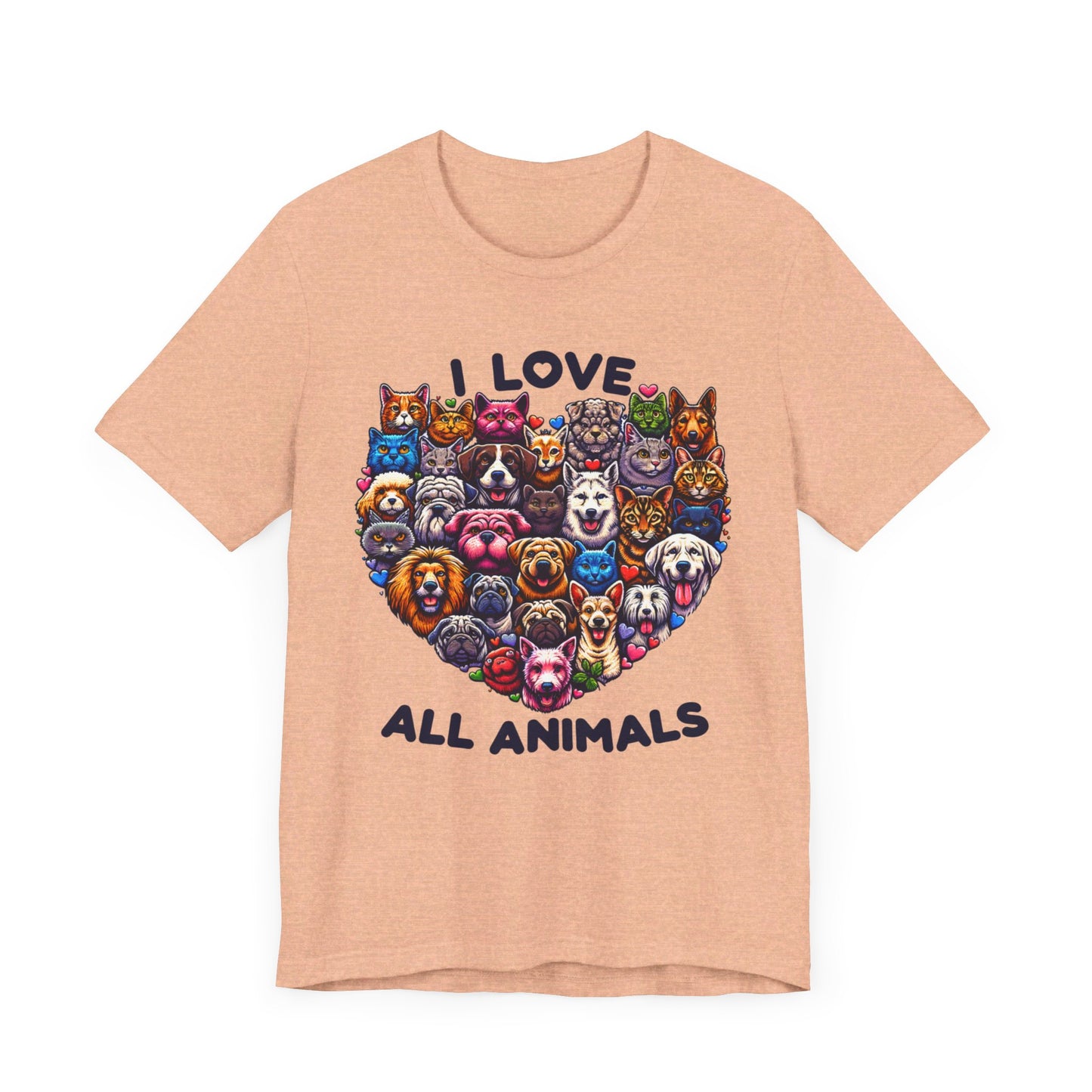 i love all animals unisex jersey short sleeve tee