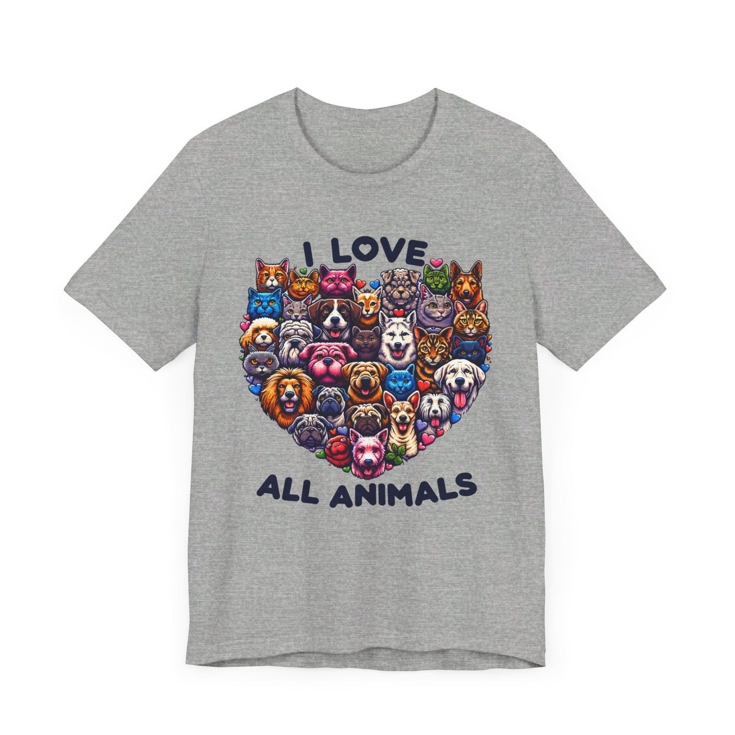 i love all animals unisex jersey short sleeve tee