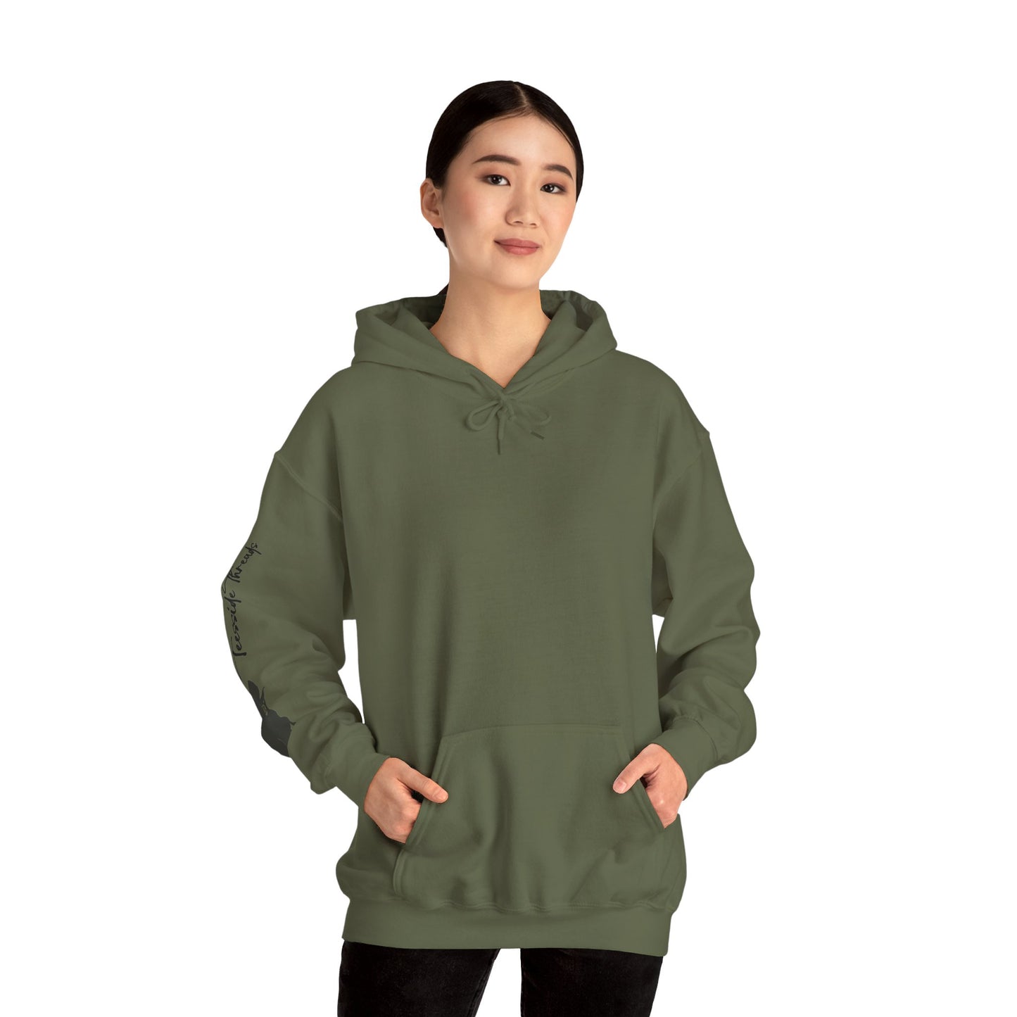 military green hoodie