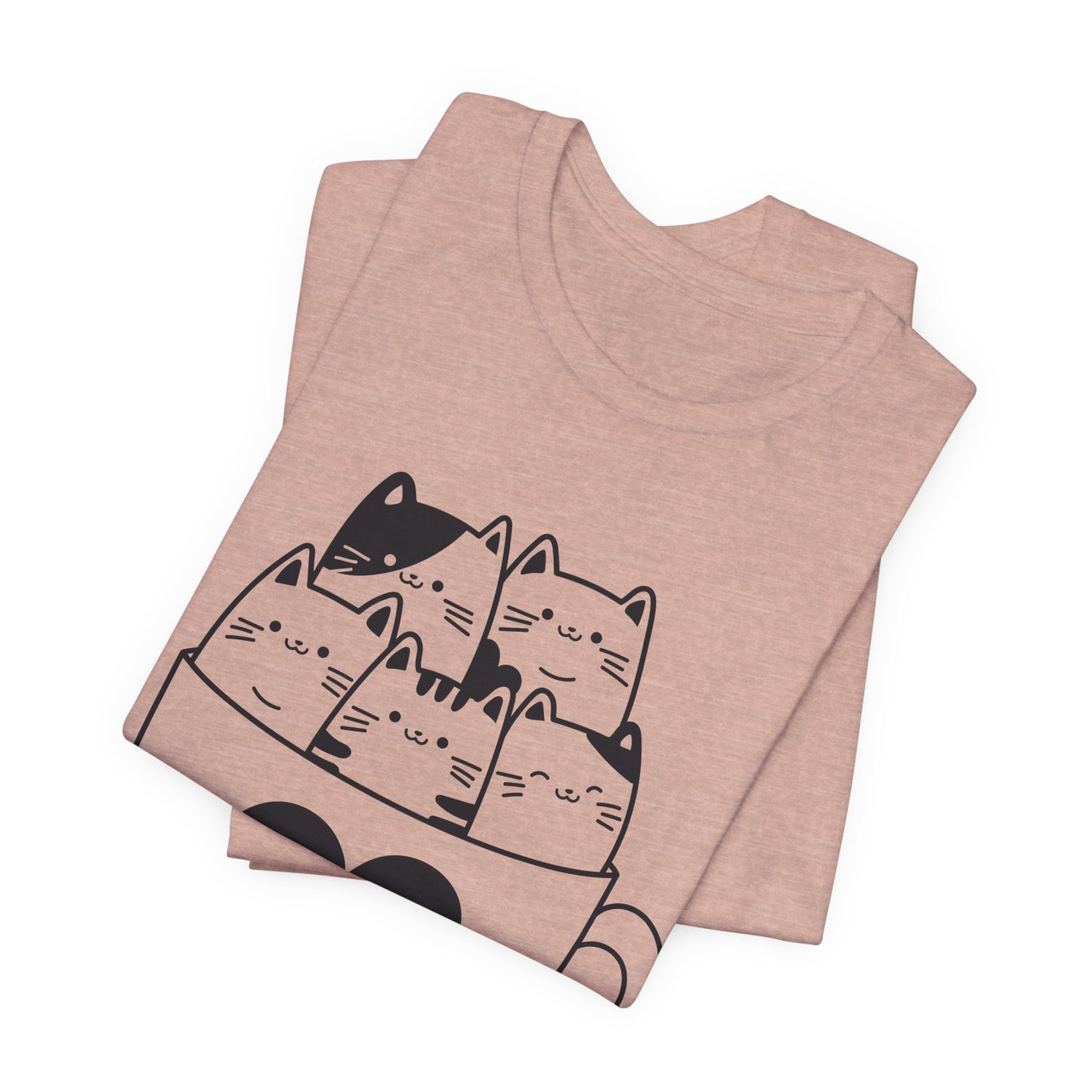 cats in cup graphic t-shirt