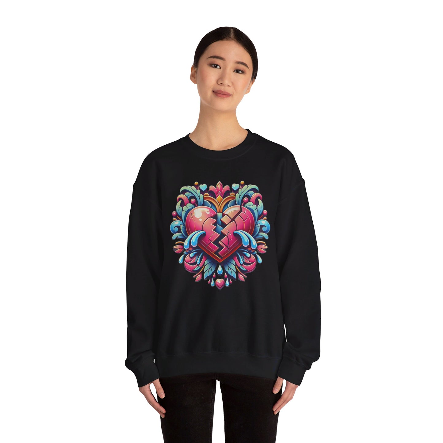 broken heart heavy blend™ crewneck sweatshirt