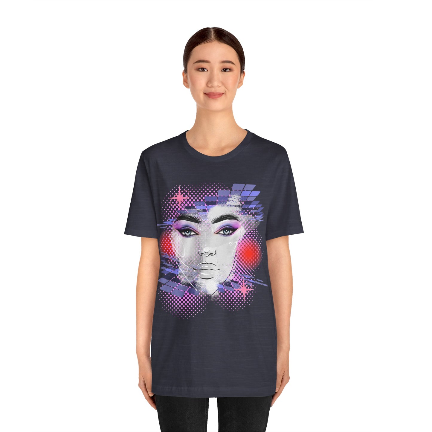 abstract blue girl t-shirt