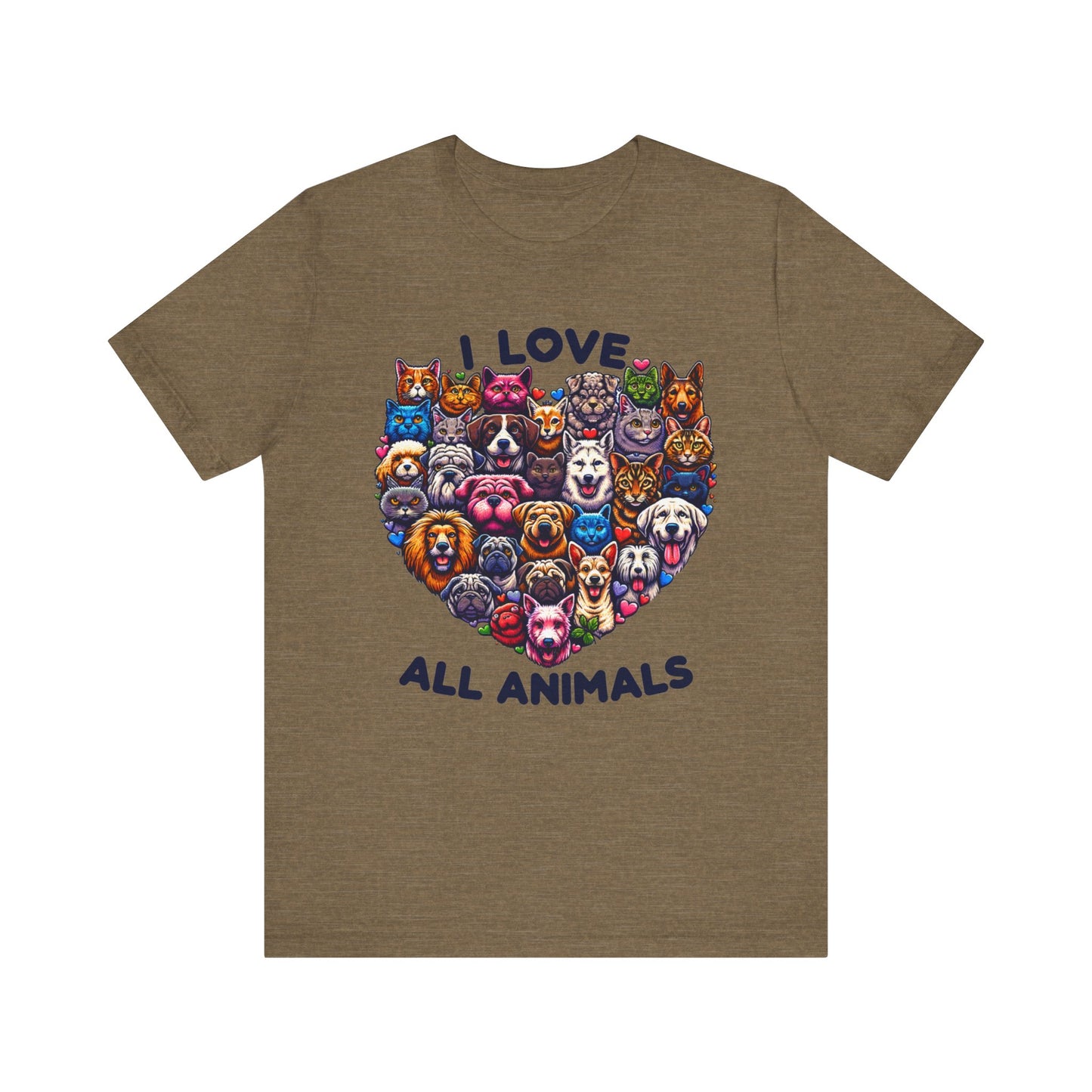 i love all animals unisex jersey short sleeve tee