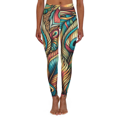 Peacock Women's Casual Spandex Leggings (AOP)