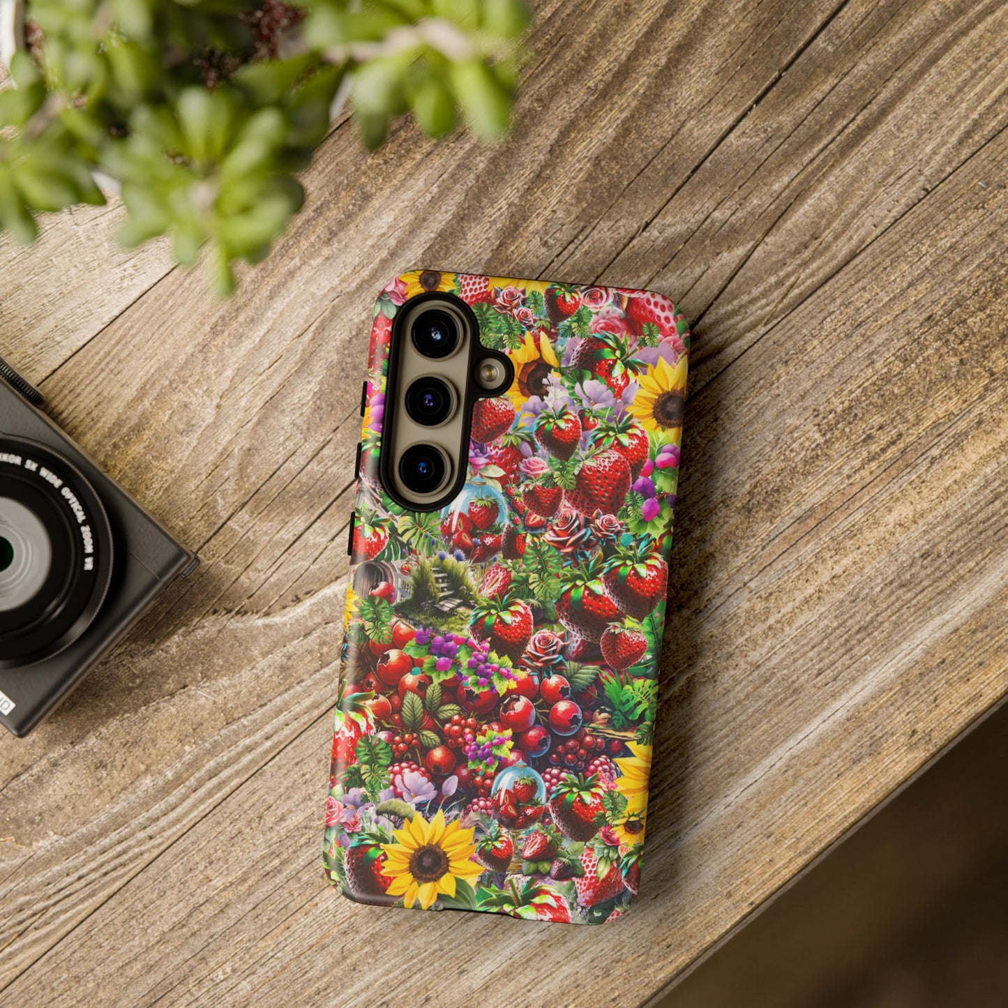 strawberry tough cases for iphone, samsung & google pixel