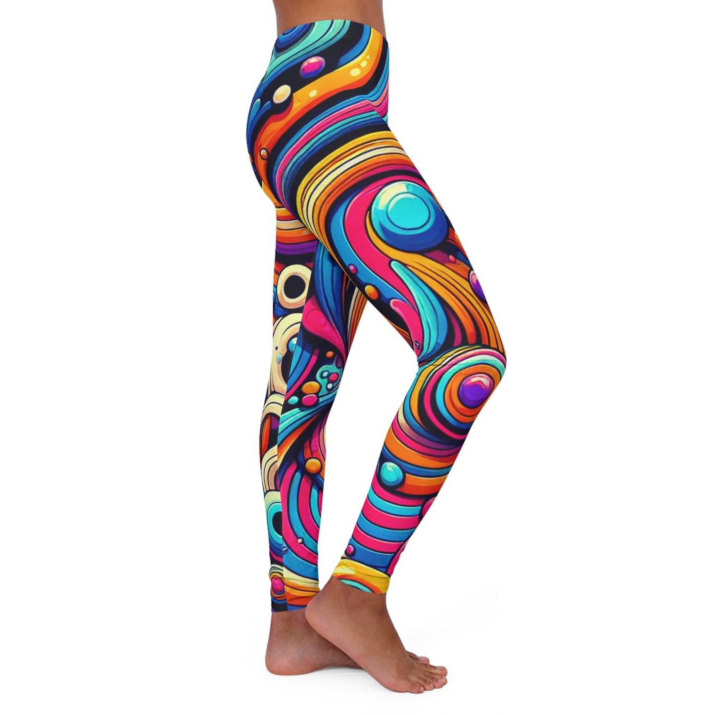 vibrant women's casual spandex leggings (aop)