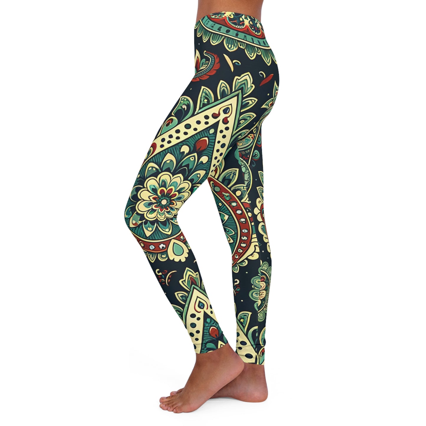 paisley women's casual spandex leggings (aop)