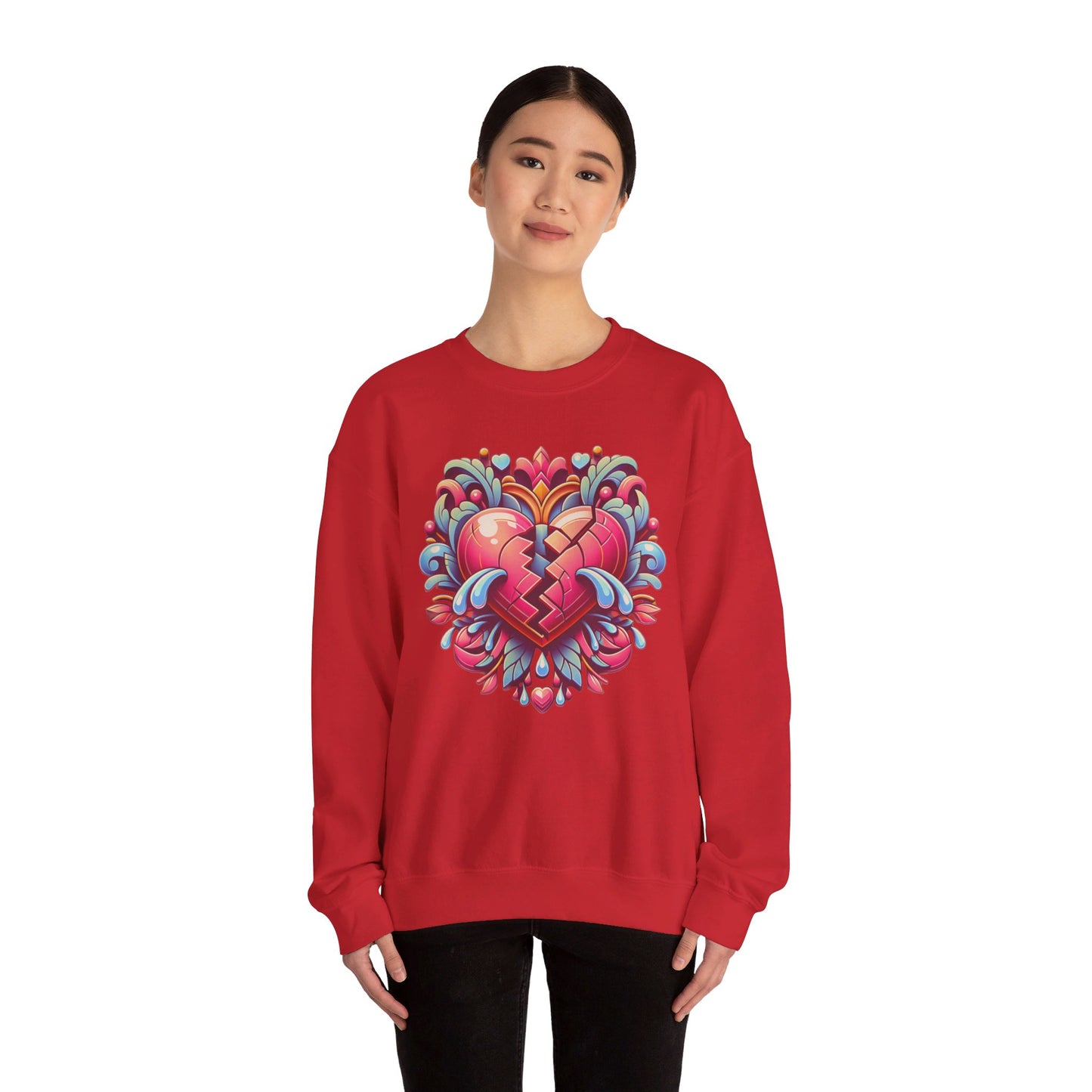 broken heart heavy blend™ crewneck sweatshirt