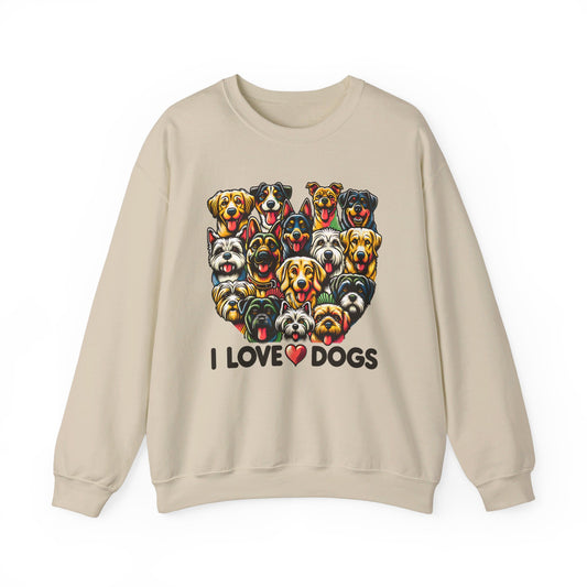 I Love Dogs Heavy Blend™ Crewneck Sweatshirt