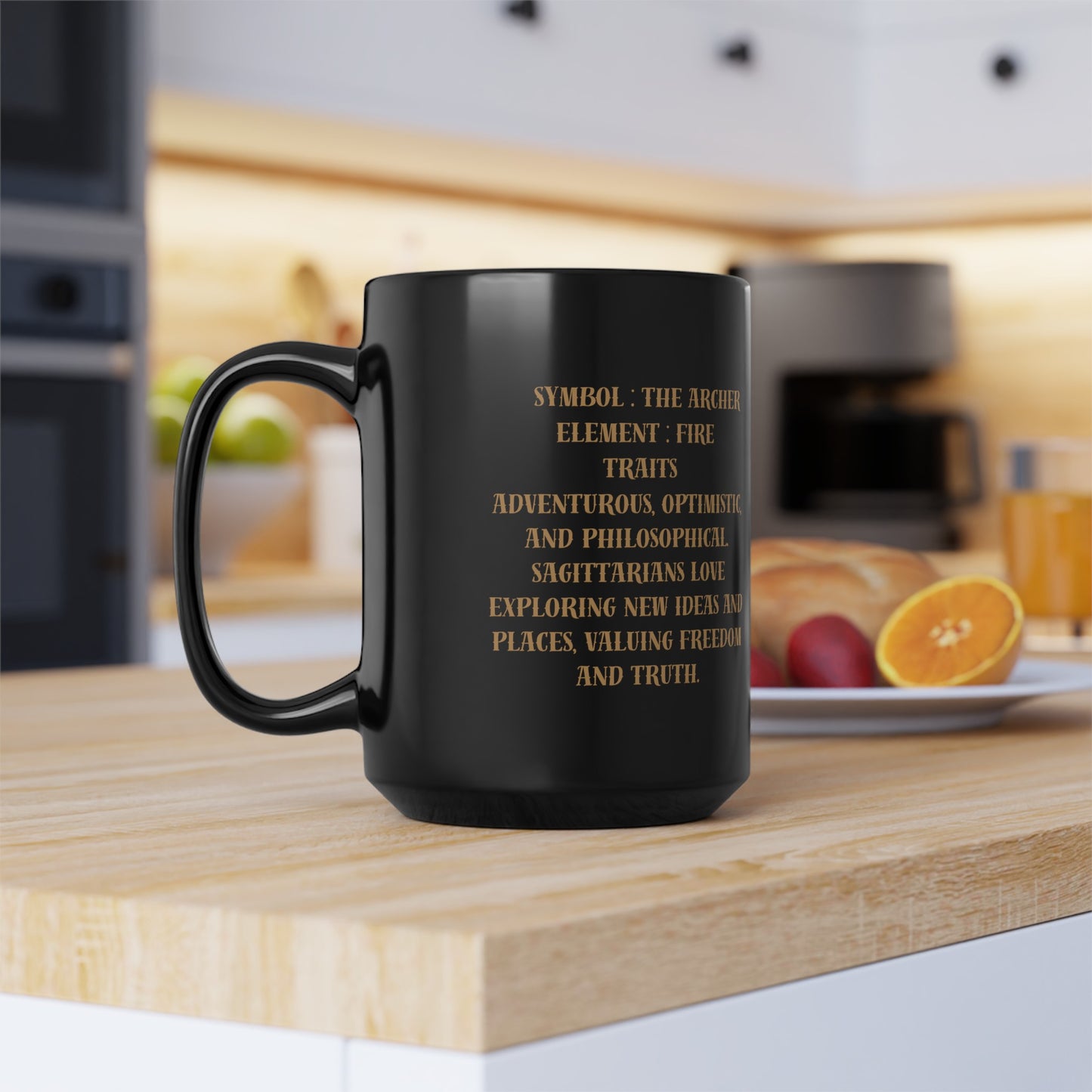 sagittarius black mug