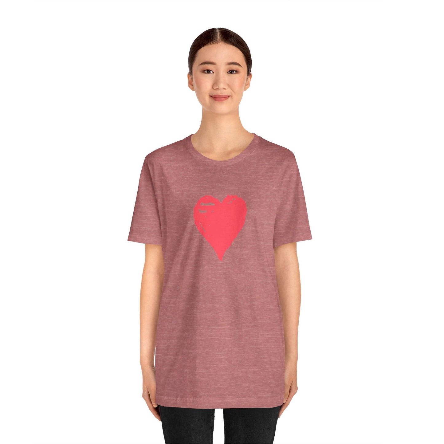 pink heart short sleeve t-shirt