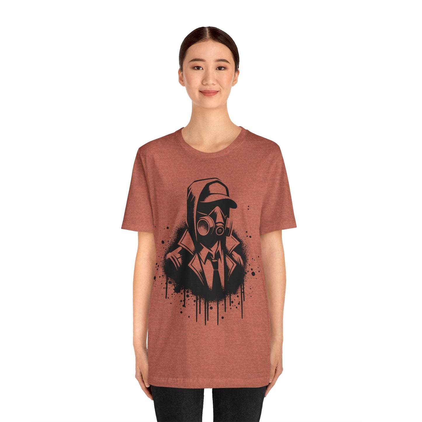 gas mask soldier logo t-shirt