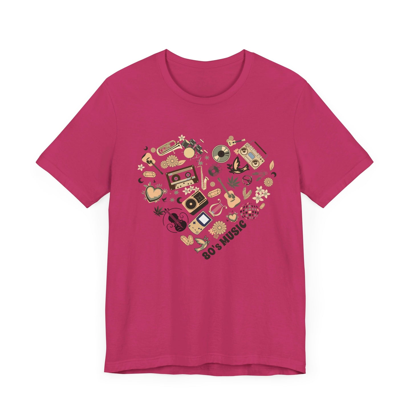 musical heart jersey short sleeve unisex tee