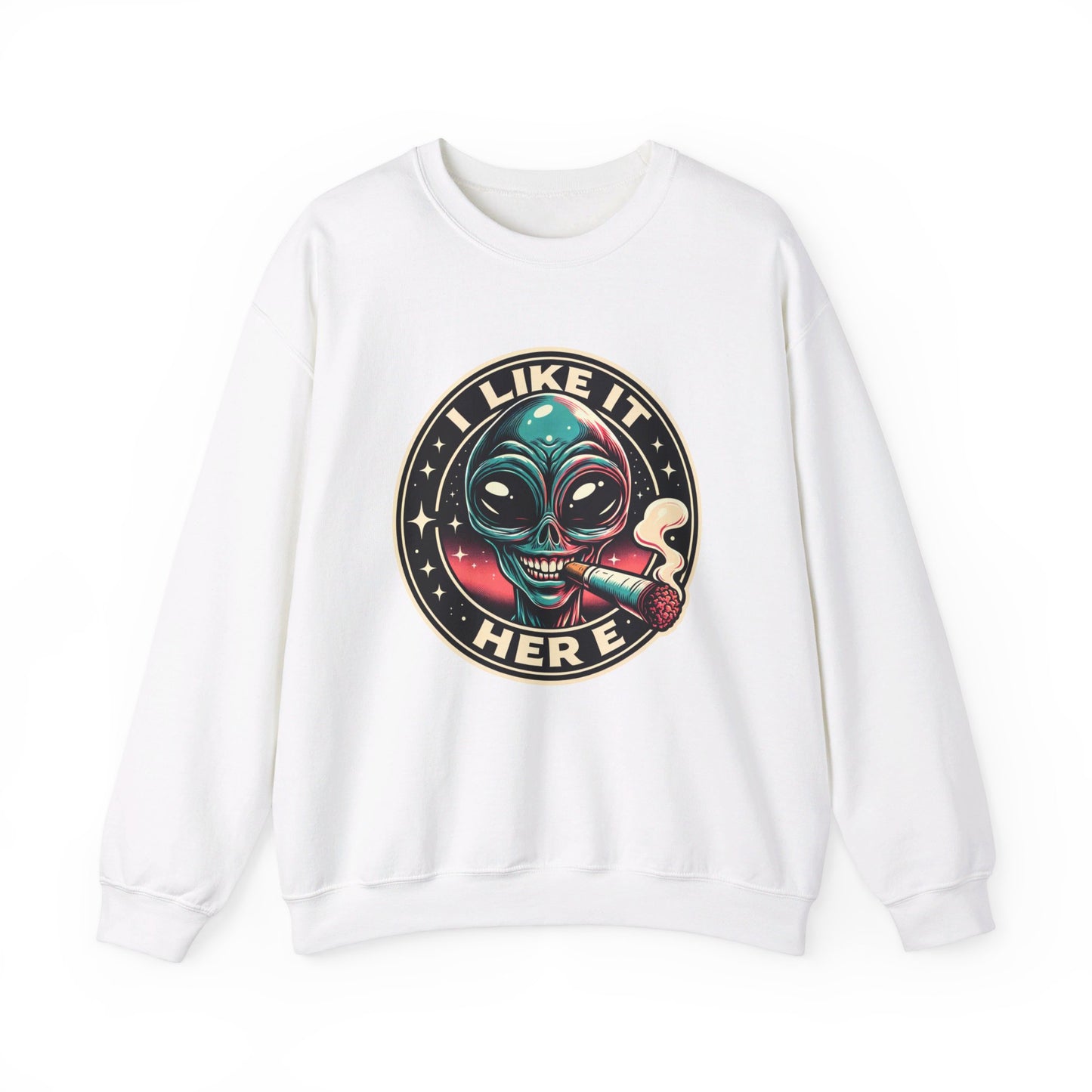 i like it here  heavy blend™ crewneck sweatshirt