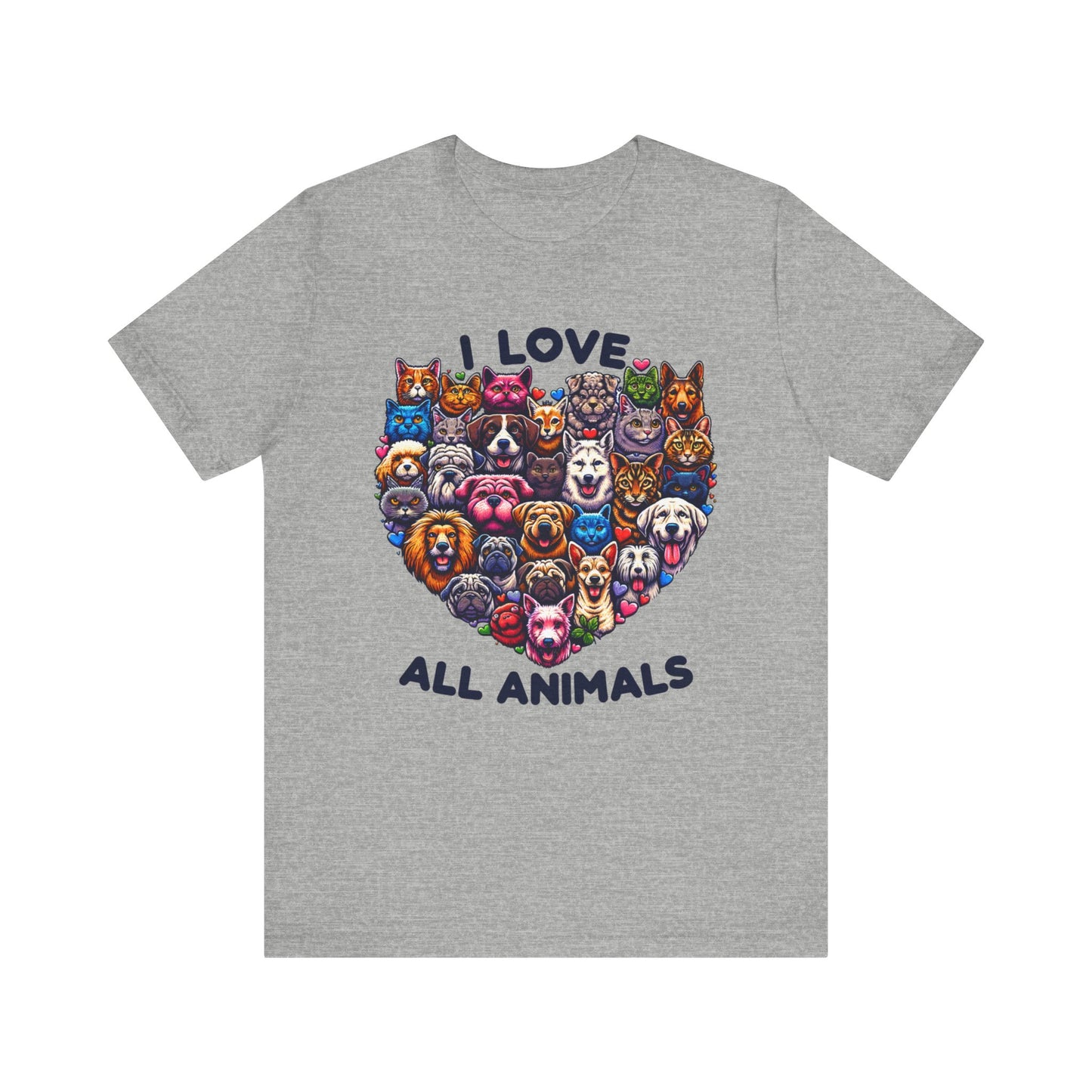 i love all animals unisex jersey short sleeve tee