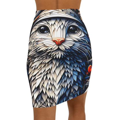 Cat Design Mini Skirt