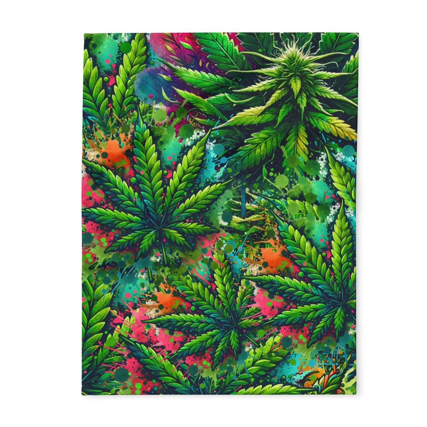 marijuana leaf design fleece