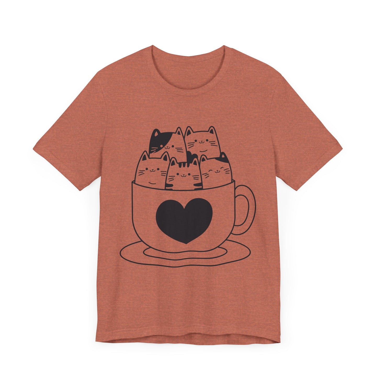 cats in cup graphic t-shirt