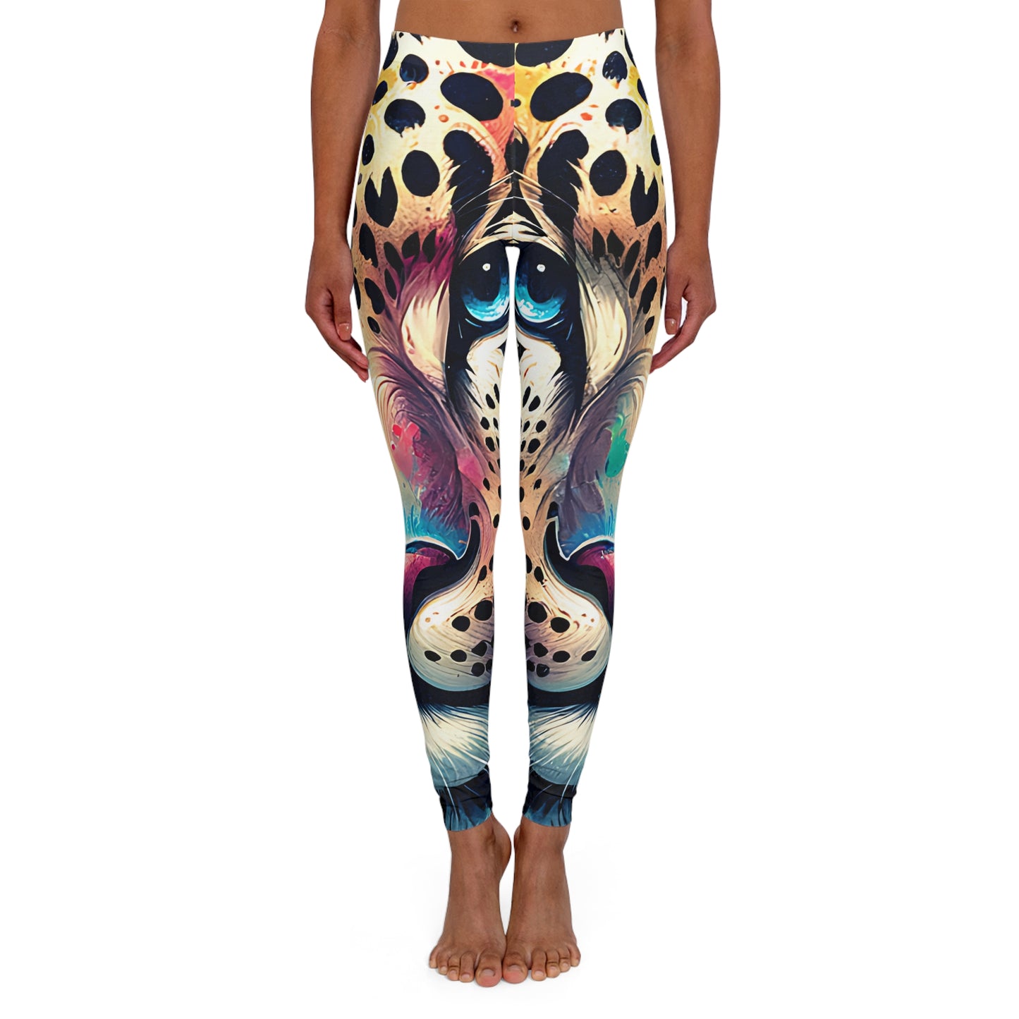 leopard 2 women's casual spandex leggings (aop)