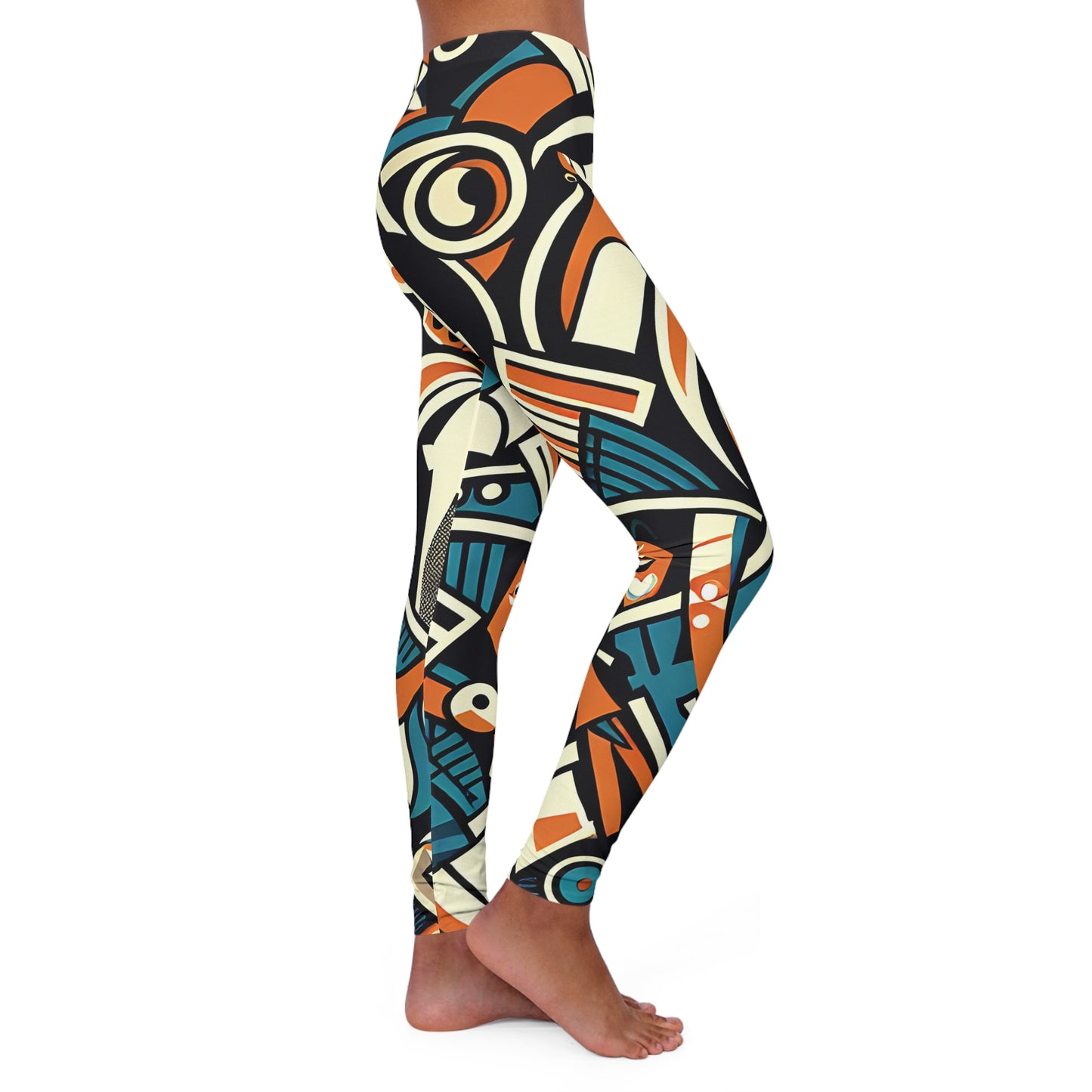 abstract 1 women's casual spandex leggings (aop)