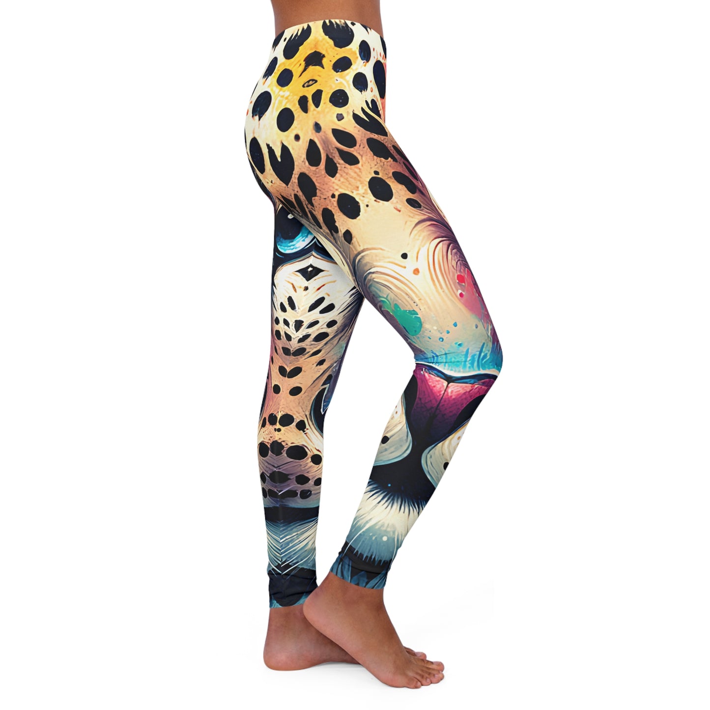 leopard 2 women's casual spandex leggings (aop)