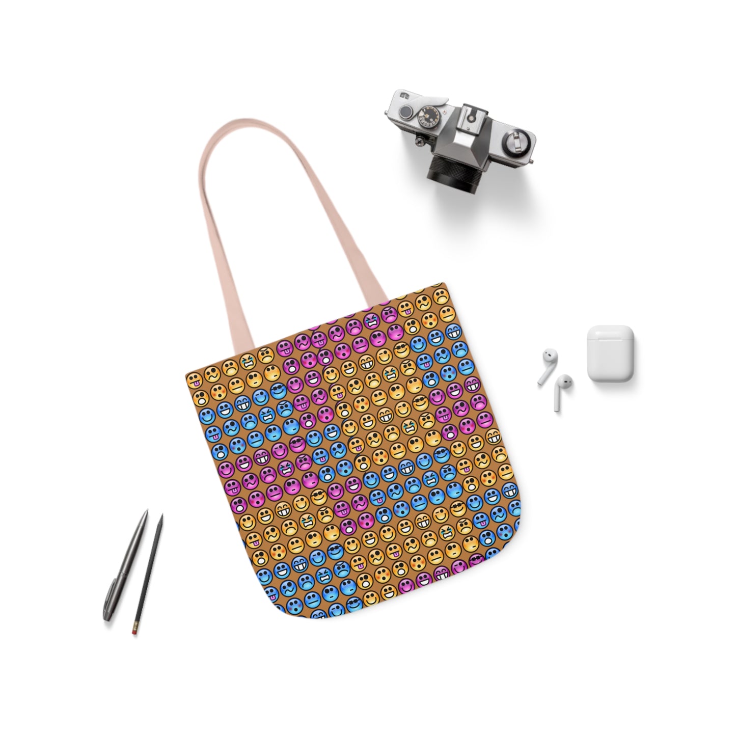 faced emoji tote bag