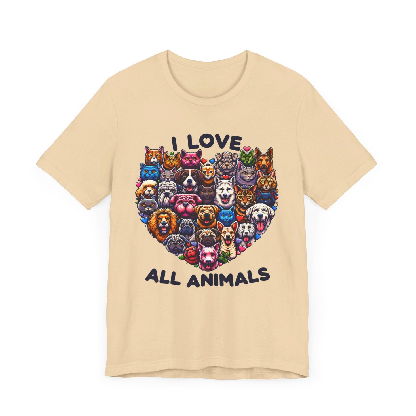 i love all animals unisex jersey short sleeve tee