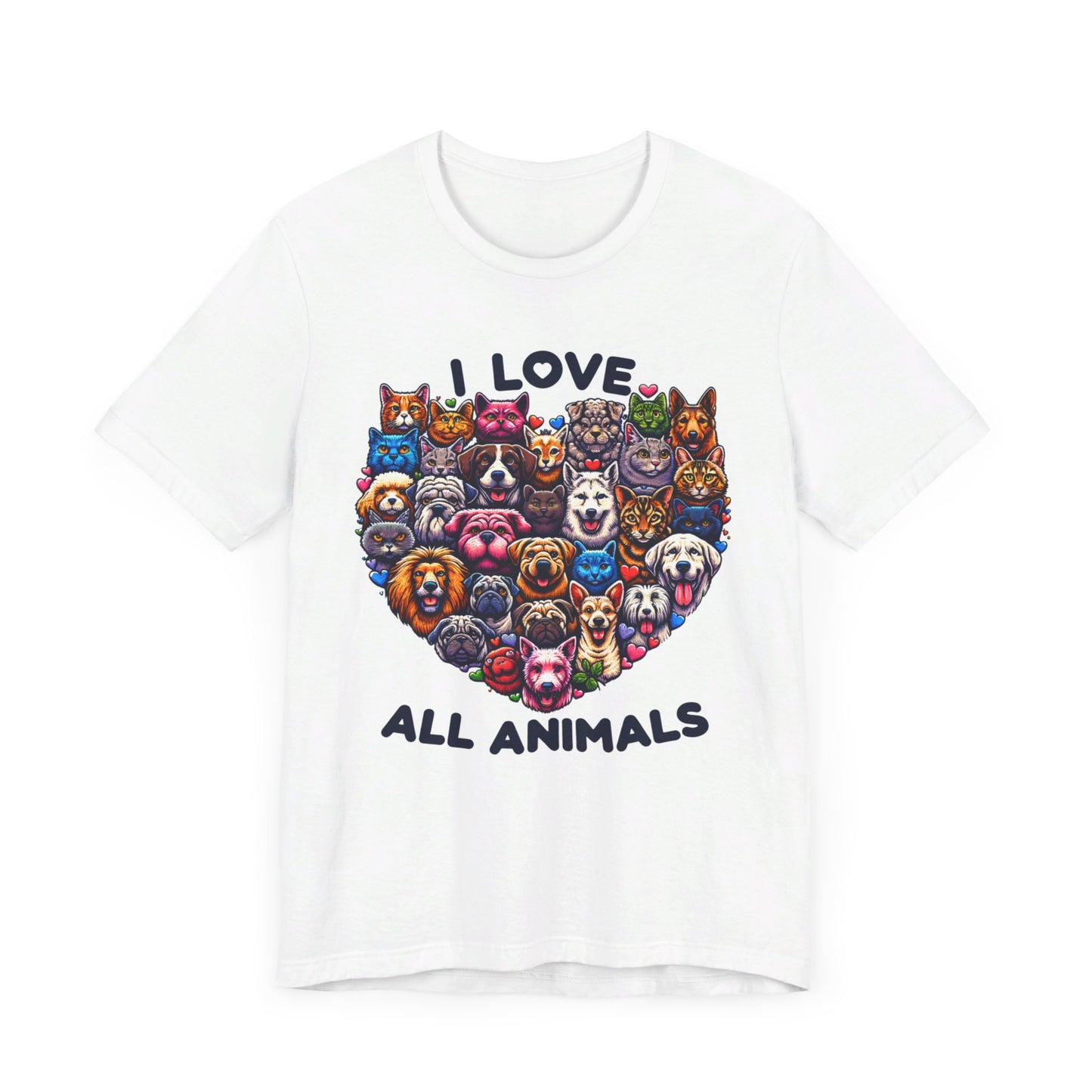 i love all animals unisex jersey short sleeve tee