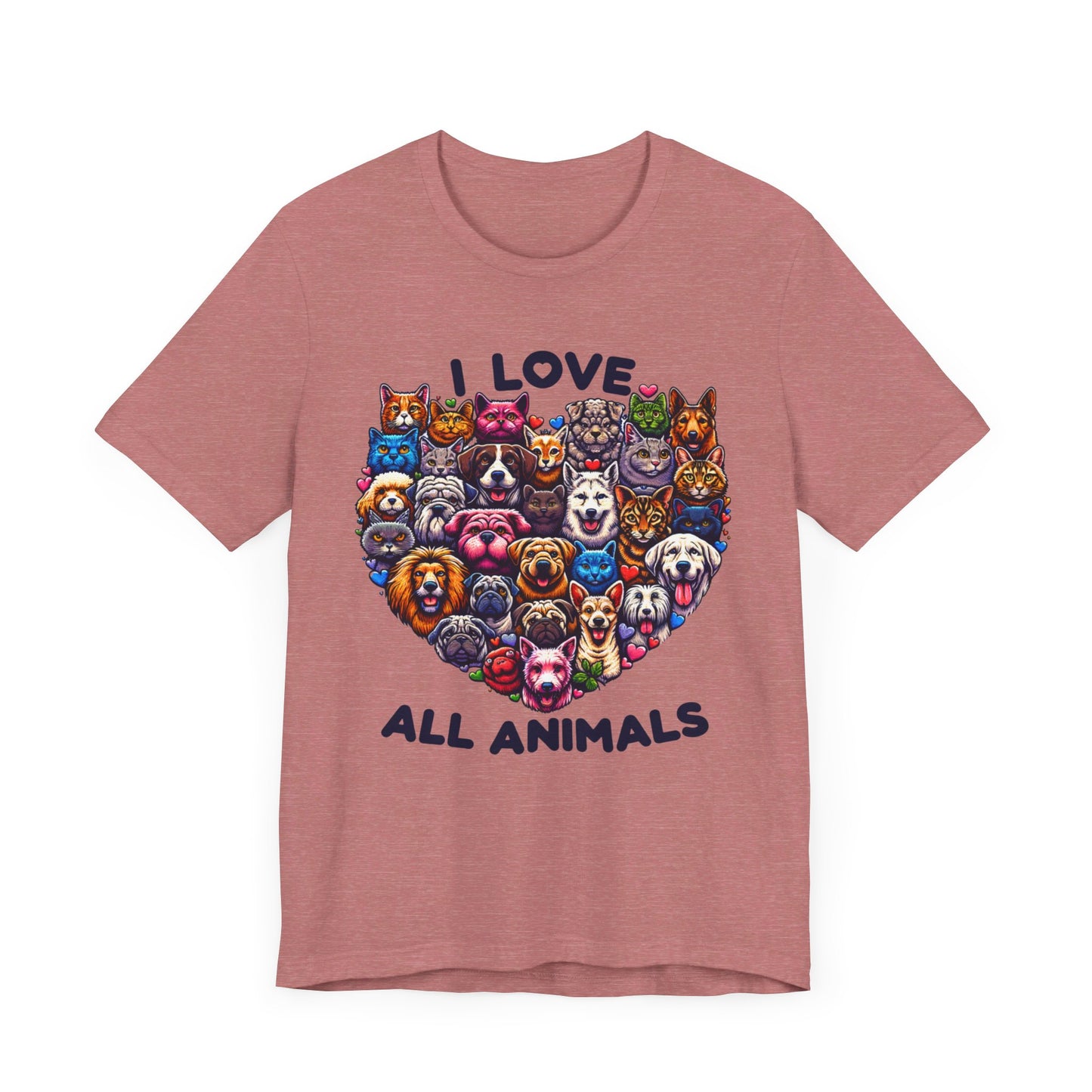 i love all animals unisex jersey short sleeve tee