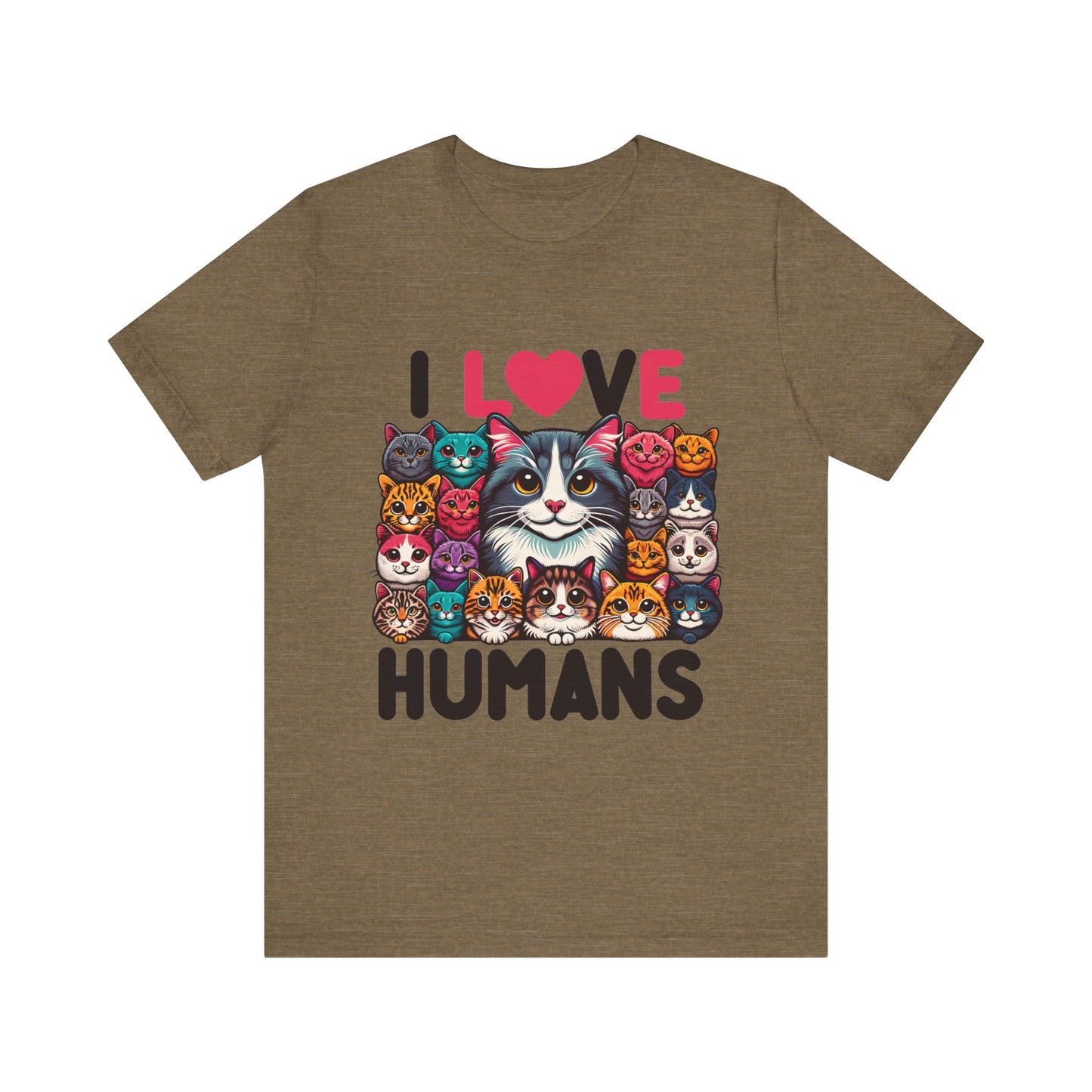 kitty loves humans unisex jersey short sleeve tee