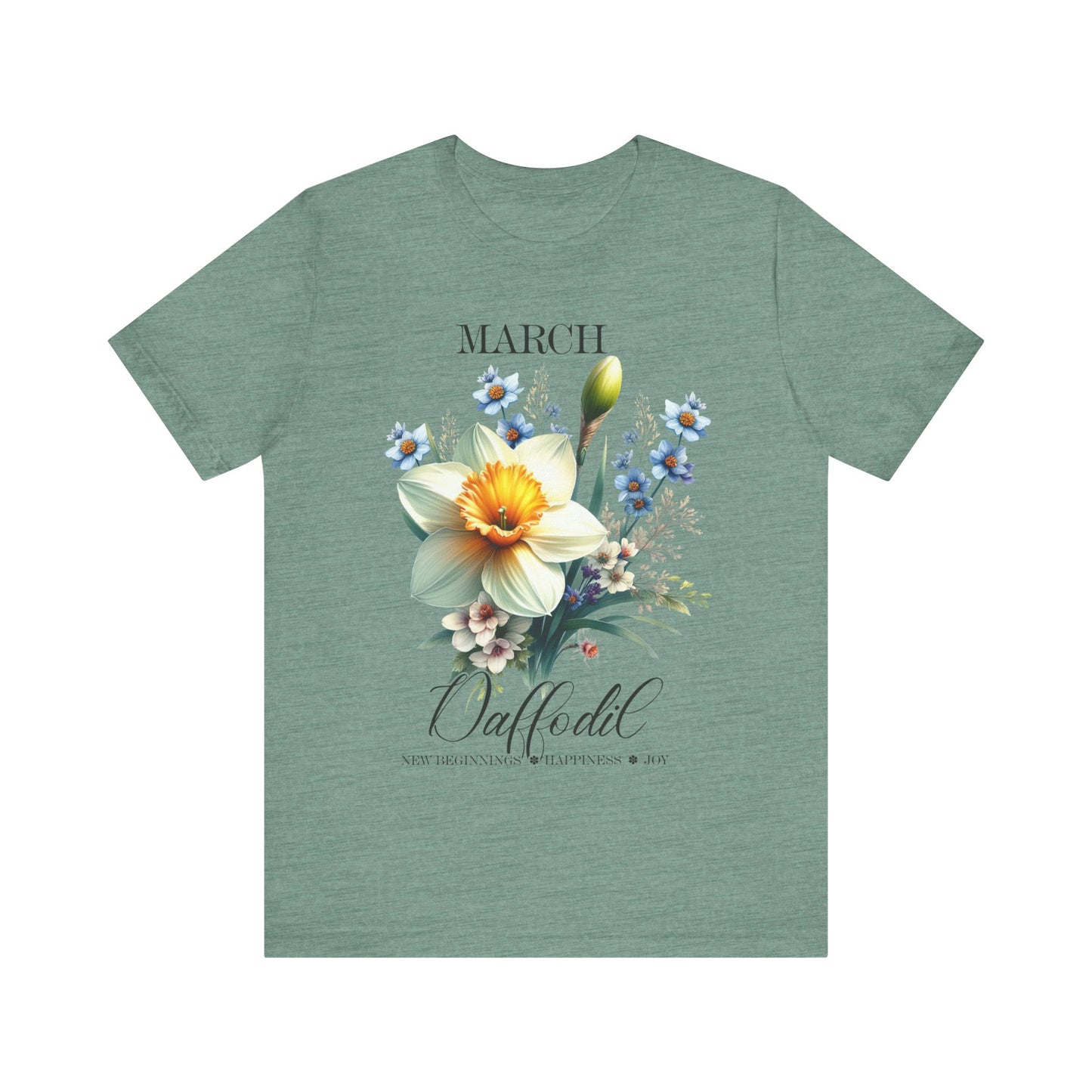 march daffodil flowers t-shirt