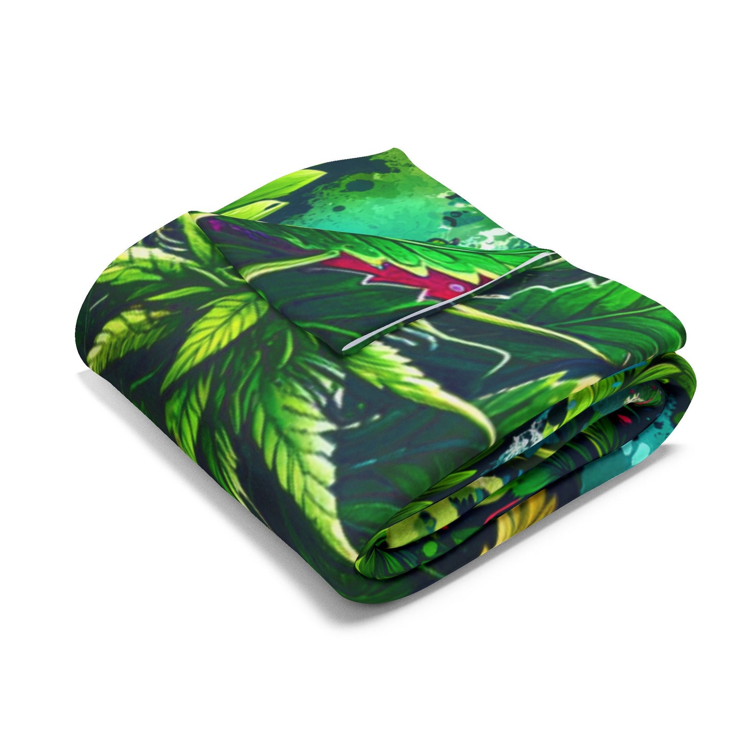 marijuana leaf design fleece