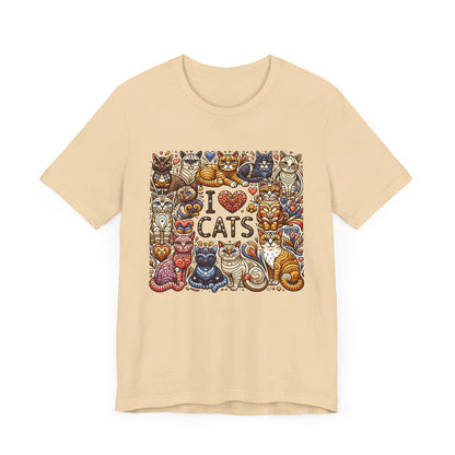 I love Cat Jersey Short Sleeve Unisex Tee