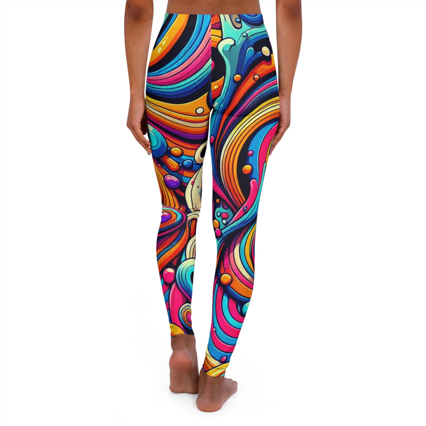 vibrant women's casual spandex leggings (aop)