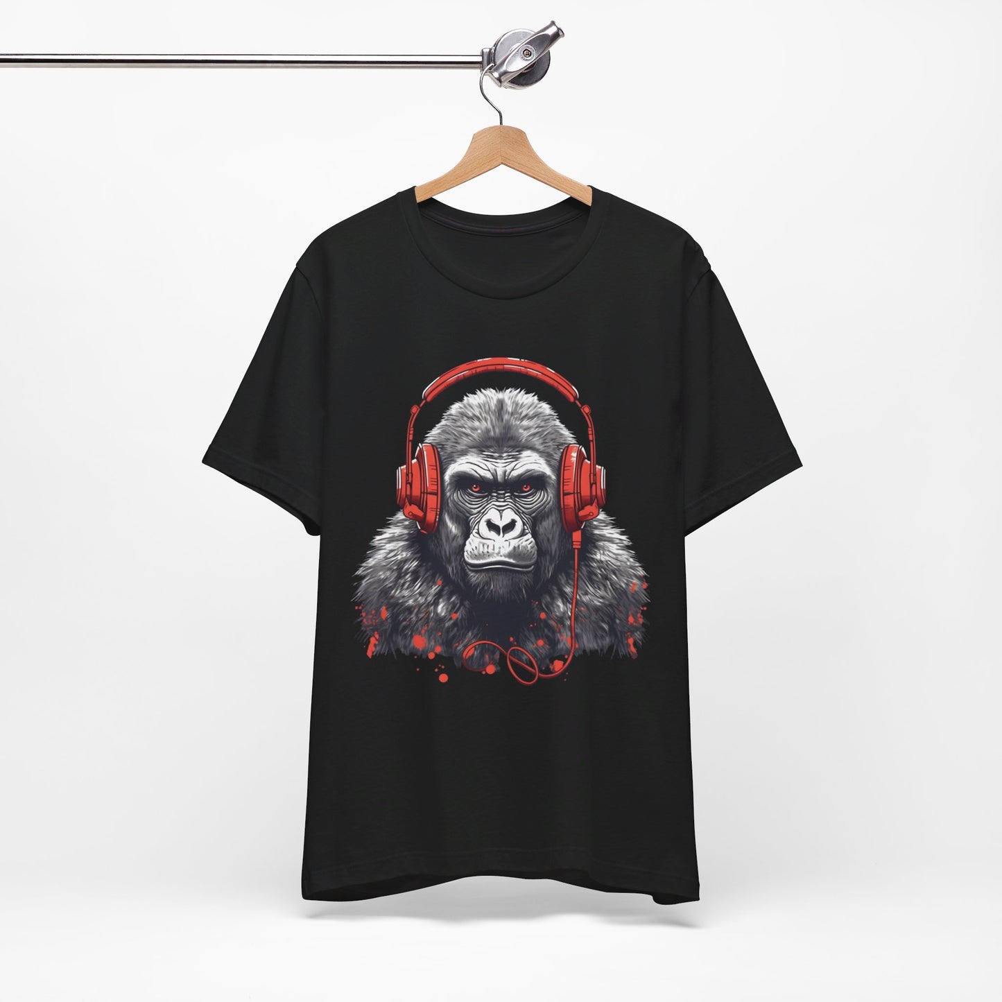 gorilla with headphones unisex t-shirt