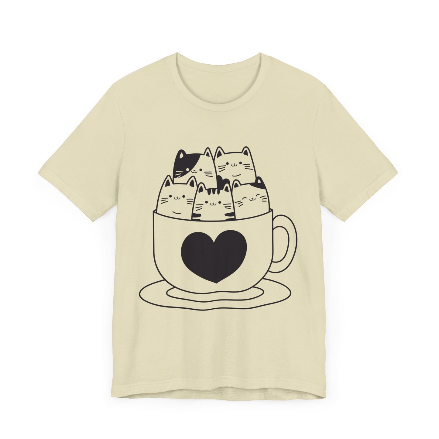 cats in cup graphic t-shirt