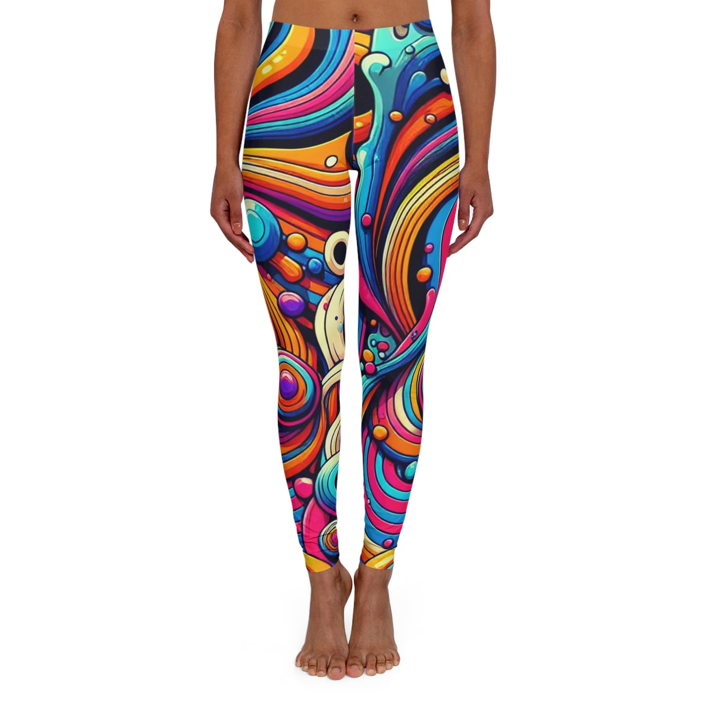 vibrant women's casual spandex leggings (aop)