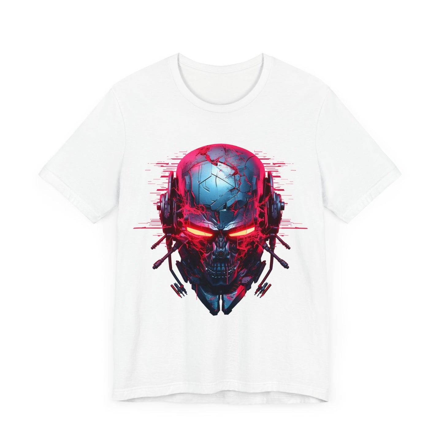 cyberpunk skull cyborg skeleton vaporwave graphic t-shirt